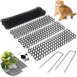 10Pcs 13cmx49cm Garden Prickle Strip Dig Stop Cat Repellent Deterrent Mat Spike Portable Anti-Cat Dog Outdoor Garden Supplies